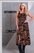 Conjunto Cropped e saia com fenda na frente , Karina Rabello tamanho P