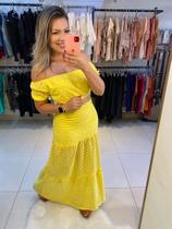 Conjunto Cropped e Saia Longa com Forro