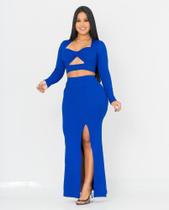 Conjunto Cropped e Saia Longa