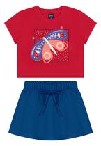 Conjunto Cropped e Short-Saia Bee Loop