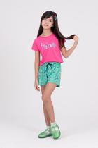 Conjunto Cropped Infantil Unicorn Fofo Rosa