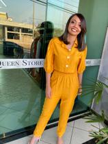 Conjunto Cropped/manga bufante c/ Calça Social