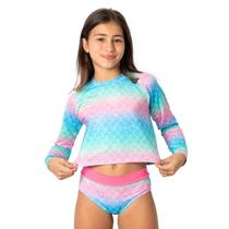 Conjunto Cropped Praia Infantil Proteção UV Sereia Diju