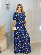 Conjunto Cropped + Saia Estampas Florais Lançamento - Conjunto Cropped + Saia Estampas Florais Lançamento -