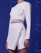 Conjunto Cropped saia mini com aplicações Conjunto Cropped saia mini com aplicações