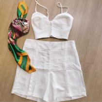 Conjunto cropped short branco Conjunto cropped short branco