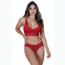 Conjunto Cropped Vellfer VF-52 Com Renda Conjunto Cropped Vellfer VF-52 Com Renda