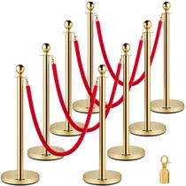 Conjunto Crowd Control Stanchion VEVOR de 8 com corda de veludo vermelho de 1,5 m Conjunto Crowd Control Stanchion VEVOR de 8 com corda de veludo vermelho de 1,5 m