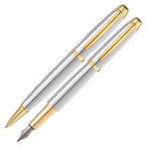 Conjunto Crown Tinteiro + Esferografica Drezden Prata