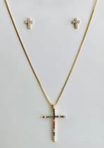 Conjunto Cruz Folheado Conjunto Cruz Folheado