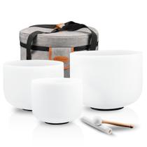 Conjunto Crystal Singing Bowl Ryan Dvan 432Hz com estojo e batente Conjunto Crystal Singing Bowl Ryan Dvan 432Hz com estojo e batente