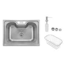Conjunto Cuba Gourmet 50x40x20 Inox, Dosador 300ml, Cesto e Válvula - Tuizi 15900001 Conjunto Cuba Gourmet 50x40x20 Inox, Dosador 300ml, Cesto e Válvula - Tuizi 15900001