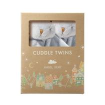 Conjunto Cuddle Twins Angel Dear Grey Bunny para gêmeos recém-nascidos