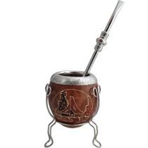Conjunto Cuia E Bomba Para Chimarrão Com Tripé De Porongo Conjunto Cuia E Bomba Para Chimarrão Com Tripé De Porongo
