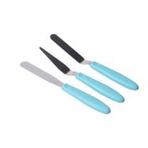conjunto cuisinart 3 espátulas de confeiteiro em aço inox e cabos ergonomicos azul ctg-00-315