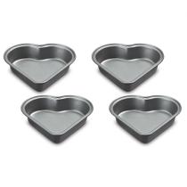Conjunto cuisinart 4 mini formas coração em aço inox antiaderente cmbm-4hrt1