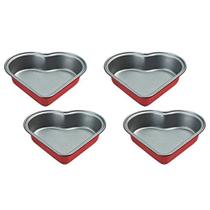 Conjunto cuisinart 4 mini formas coração em aço inox antiaderente vermelho cmbm-4hrt1rd