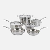 Conjunto cuisinart de panelas chef's classic em aço inox 10 peças 77-10