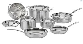 Conjunto cuisinart de panelas multiclad pro 7 peças em aço inox mcp-7np1
