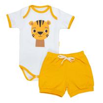 Conjunto Curto Baby Tigre Amarelo Conforto para Meninos