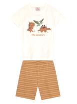 Conjunto Curto Brandili 36481 Infantil Listrado Dino Algodão T. 01/03