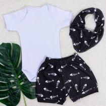 Conjunto curto com bandana minimalista preto Conjunto curto com bandana minimalista preto