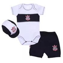 Conjunto Curto Corinthians Body com Boné Oficial