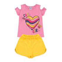 Conjunto Curto de Verão Menina Verão 2 Peças Moda Infantil