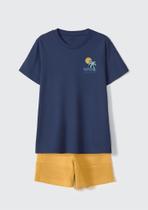 Conjunto Curto Infantil Menino Com Estampa - Azul