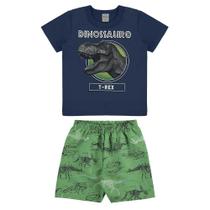 Conjunto Curto Infantil Menino Dinossauro T-Rex Conjunto Curto Infantil Menino Dinossauro T-Rex