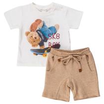 Conjunto Curto Infantil Menino Urso No Skate Conjunto Curto Infantil Menino Urso No Skate
