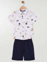Conjunto Curto Infantil Para Menino - Branco - Alakazoo