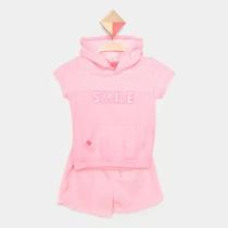Conjunto Curto Infantil Romitex Moletinho Riscado Menina
