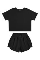 Conjunto Curto Juvenil Menina Comfy Beats Preto 12