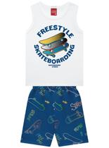 Conjunto Curto Kyly 1001343 Infantil Menino Skate Algodão T. 04/08 Conjunto Curto Kyly 1001343 Infantil Menino Skate Algodão T. 04/08