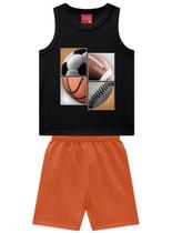 Conjunto Curto Kyly 1001368 Infantil Menino Estampado Algodão T. 04/08