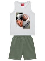 Conjunto Curto Kyly 1001368 Infantil Menino Estampado Algodão T. 04/08