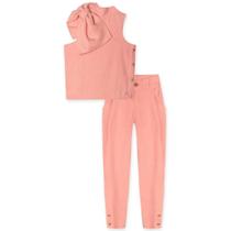 Conjunto Curto Lilica Ripilica Alfaiataria Com Laço Rosa