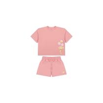 Conjunto Curto Lilica Ripilica Blusa e Short Fun Kids Rosa