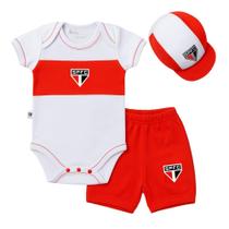 Conjunto Curto São Paulo Body com Boné Revedor
