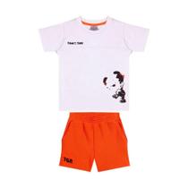 Conjunto Curto Tigor T Tigre Camiseta Bermuda Branco Laranja Conjunto Curto Tigor T Tigre Camiseta Bermuda Branco Laranja