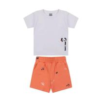 Conjunto Curto Tigor T Tigre Camiseta e Bermuda Branco
