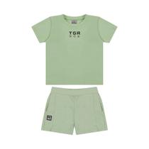 Conjunto Curto Tigor T Tigre Camiseta e Bermuda TGR Verde