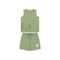 Conjunto Curto Tigor T Tigre Regata e Bermuda Fun Verde