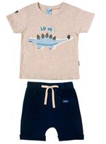 Conjunto Curto Tip Top 2085090K Infantil Dino Flamê Algodão T.01/03 Conjunto Curto Tip Top 2085090K Infantil Dino Flamê Algodão T.01/03