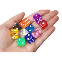 Conjunto Dados Kit para Jogos de tabuleiro Cartas RPG 14mm/16mm Colorido 6 Lados Tradicional