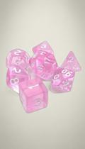 Conjunto Dados Translucido Rosa Claro Numeros Branco Conjunto Dados Translucido Rosa Claro Numeros Branco