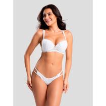 Conjunto Dafne IMI Lingerie Sutiã com Bojo e Calcinha Fio Duplo em Microfibra e Renda