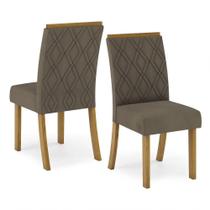 Conjunto De 02 Cadeiras Estofadas Melissa Henn Nature Bege Conjunto De 02 Cadeiras Estofadas Melissa Henn Nature Bege