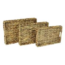 Conjunto de 03 bandejas retangulares algas marinhas seagrass